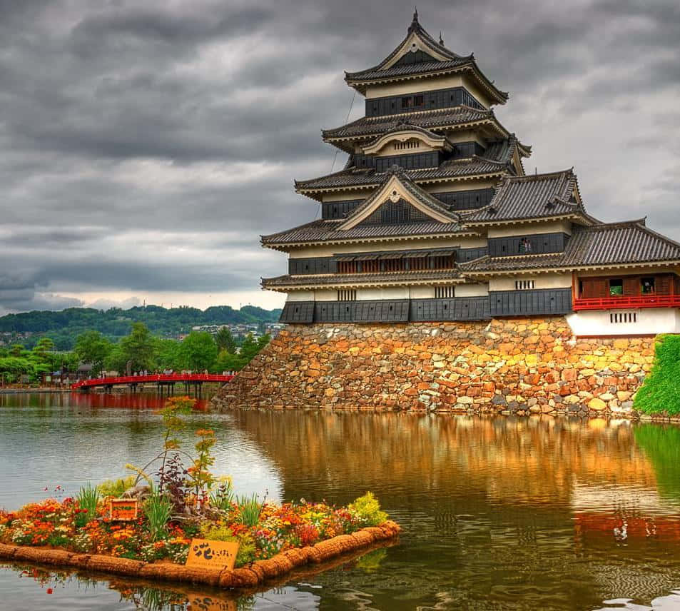 Matsumoto_ Castle_ Over_ Water Background
