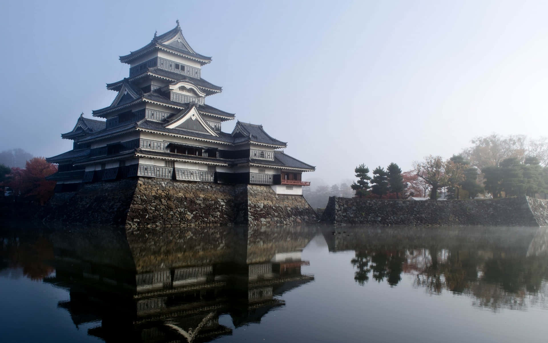 Matsumoto Castle Reflection Japan Background