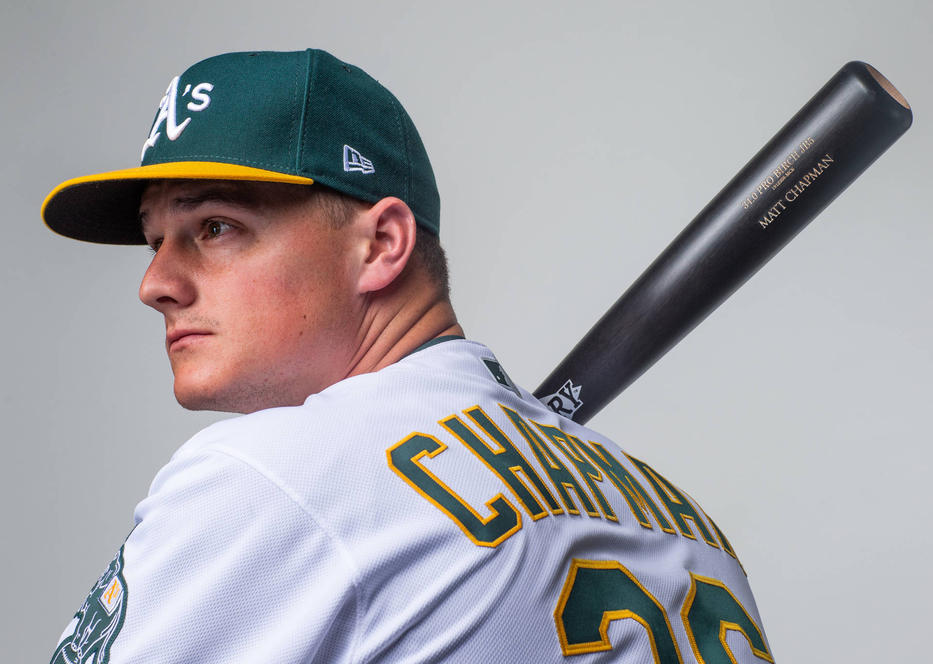 Matt Chapman Holding Baseball Bat Background