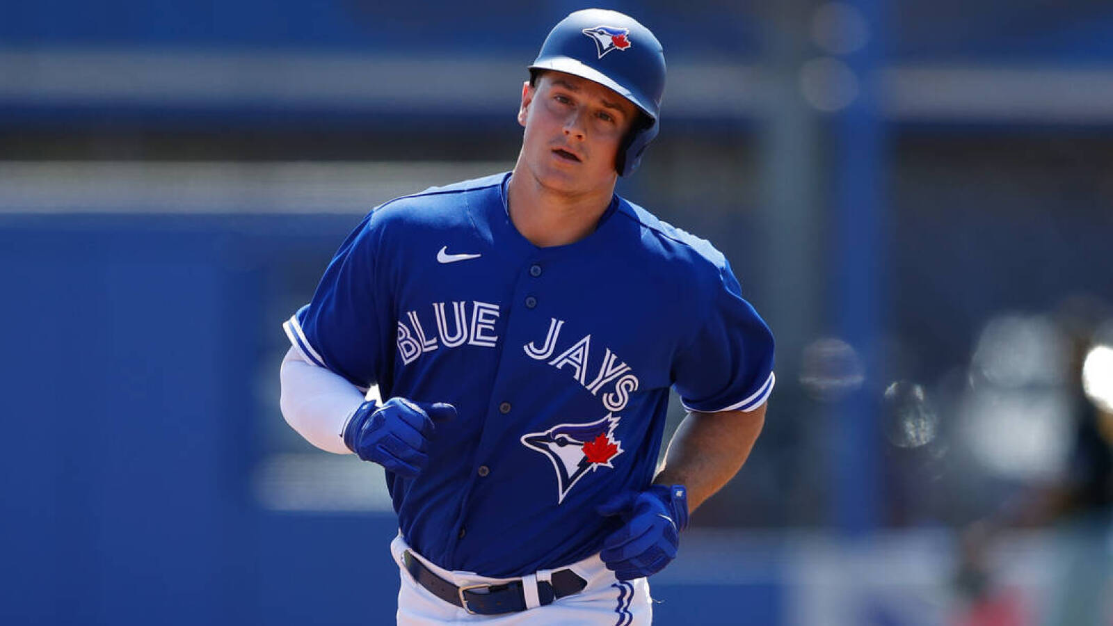 Matt Chapman Wearing Blue Jays Jersey Background