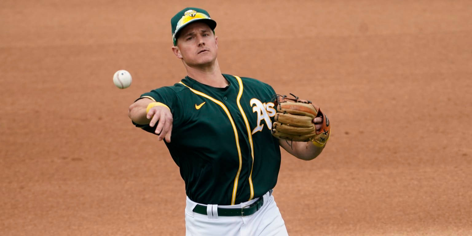 Matt Chapman Wearing Oakland Athletics Uniform Background