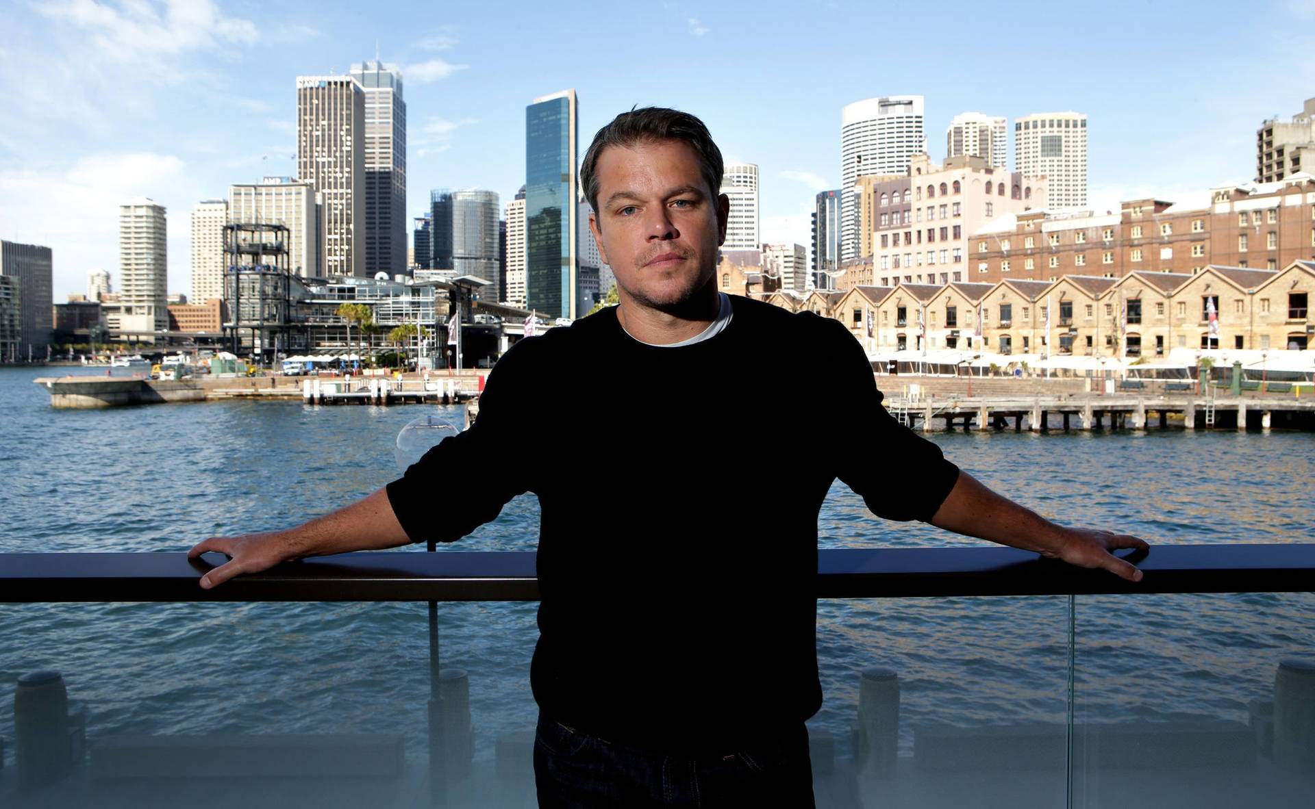Matt Damon Casual In Sydney Background
