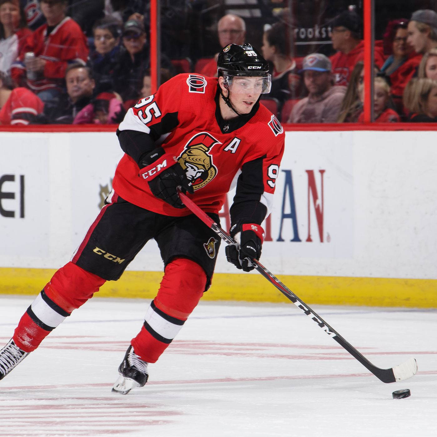 Matt Duchene In Action Wearing His Red Jersey Background