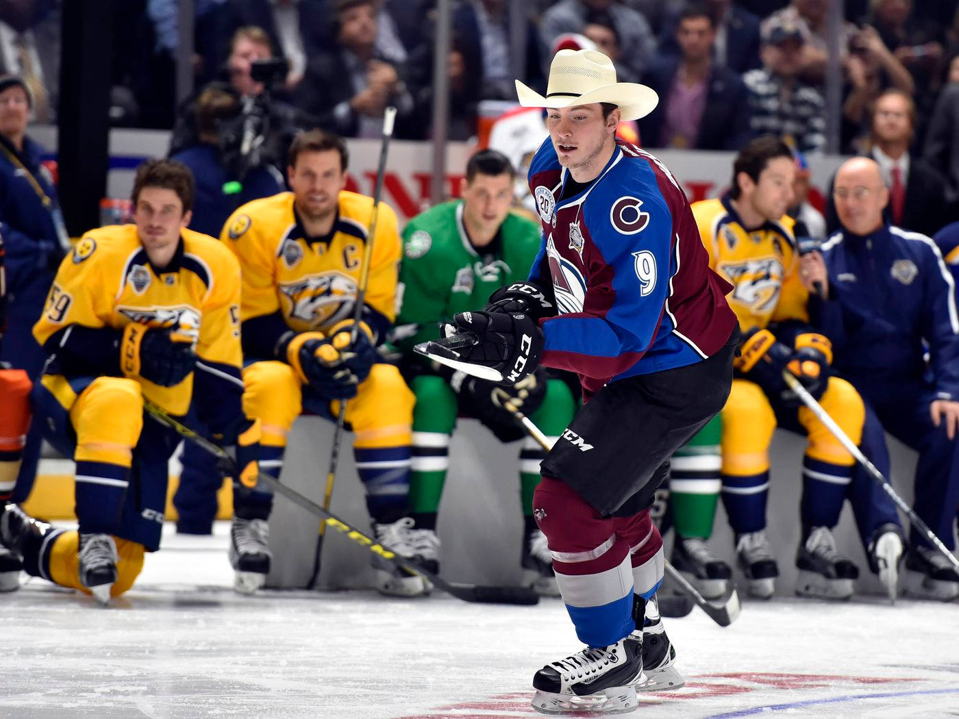 Matt Duchene Wearing A Cowboy Hat Background