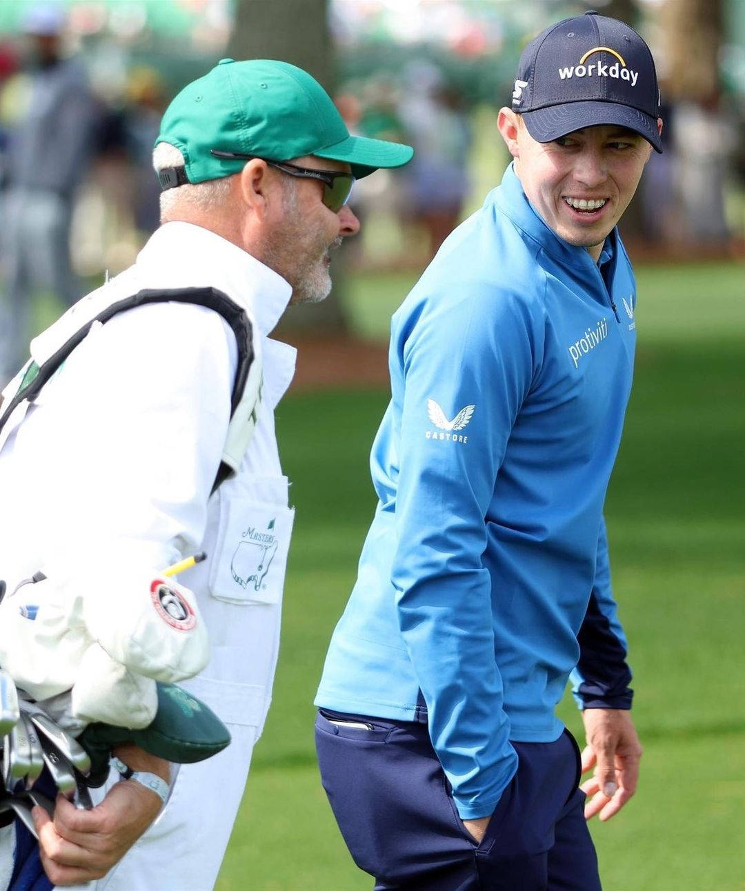 Matt Fitzpatrick And His Caddie, Billy Foster On The Golf Course