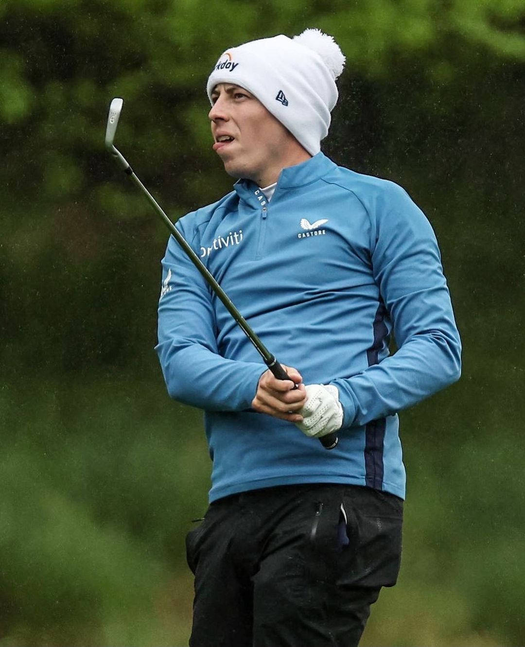 Matt Fitzpatrick Wearing White Bonnet