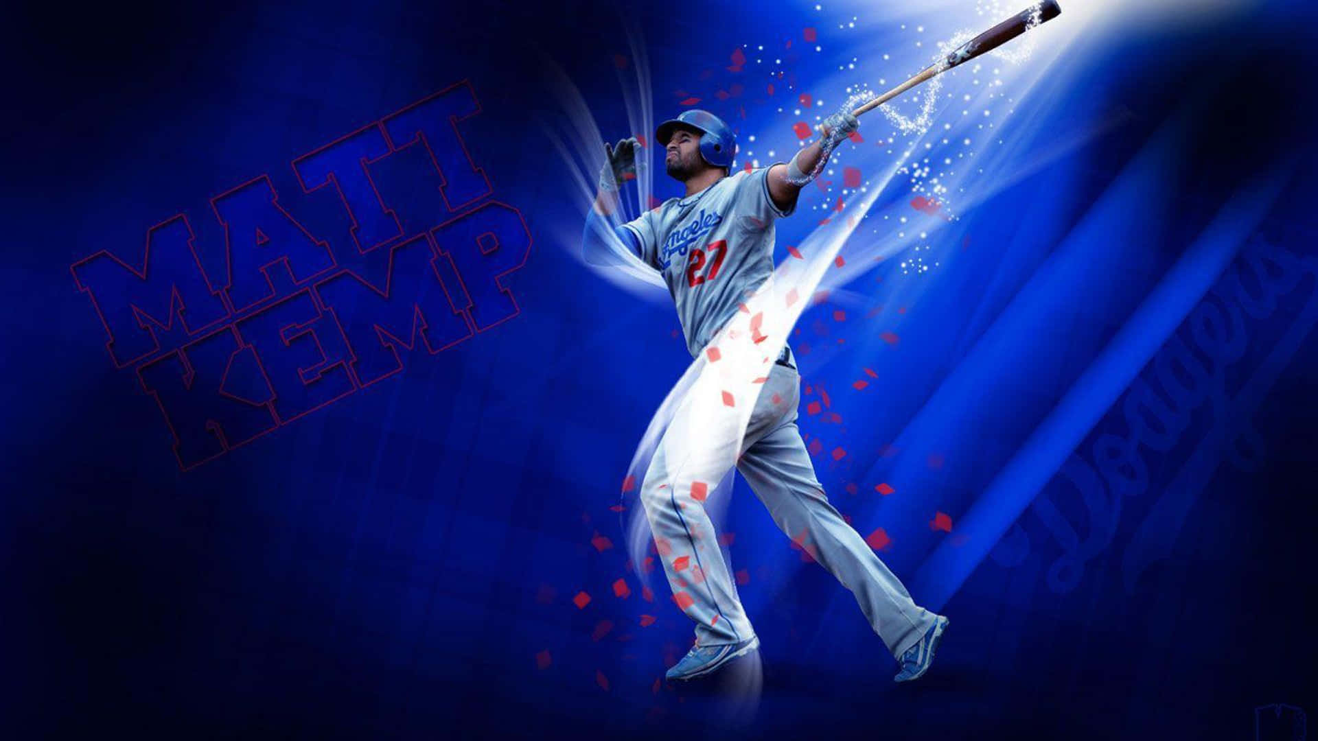 Matt Kemp Dodgers Swing Artwork Background
