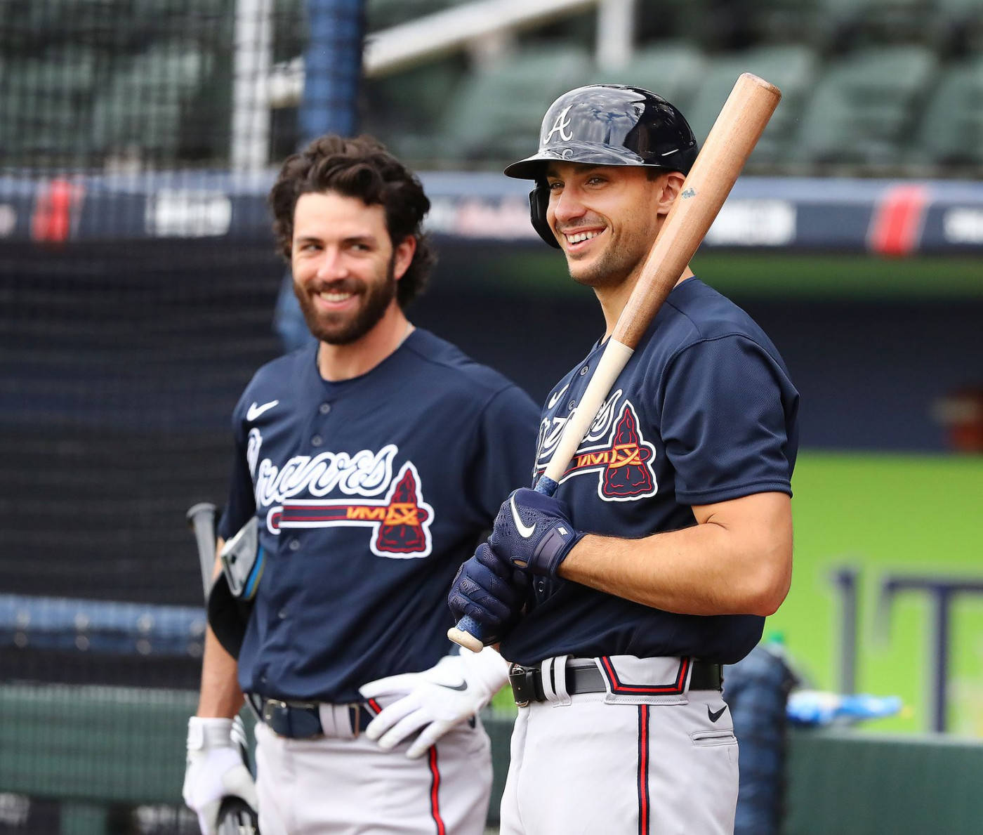 Matt Olson Standing Beside Another Player