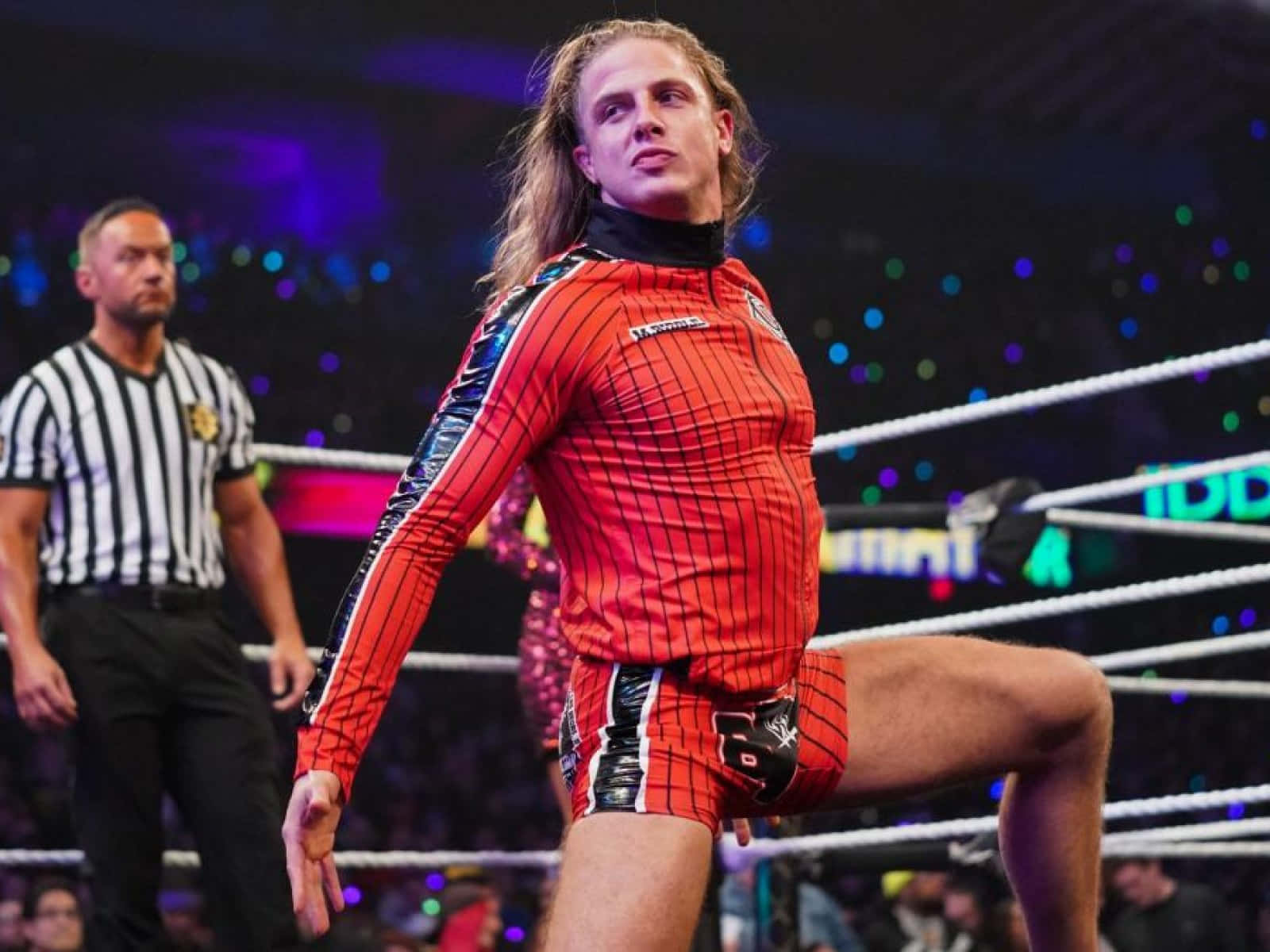 Matt Riddle In Red Wrestling Costume