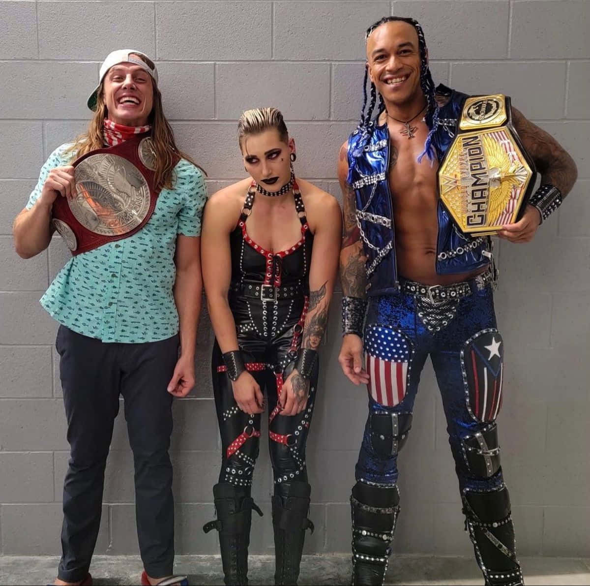 Matt Riddle With Rhea And Damian