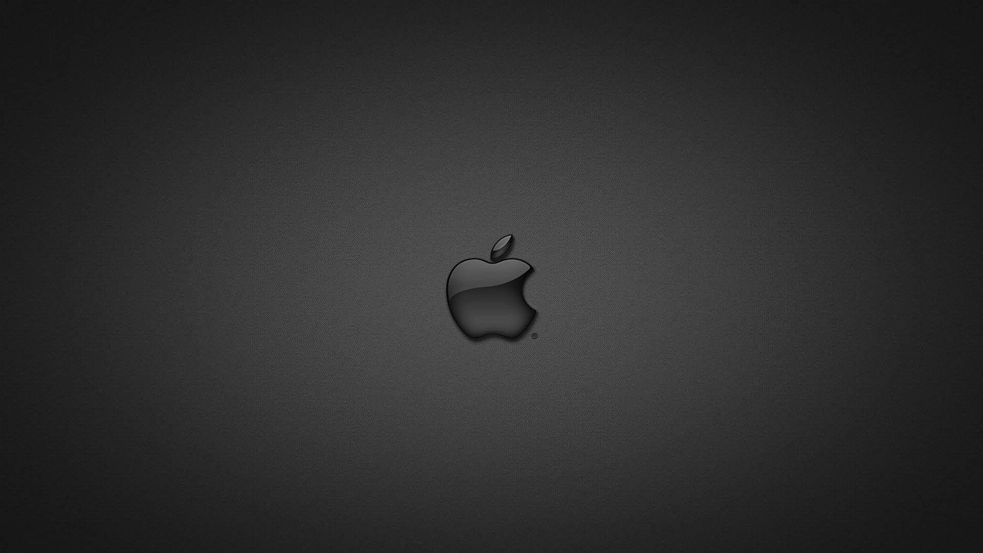 Matte Black Apple Icon In Solid Black Background