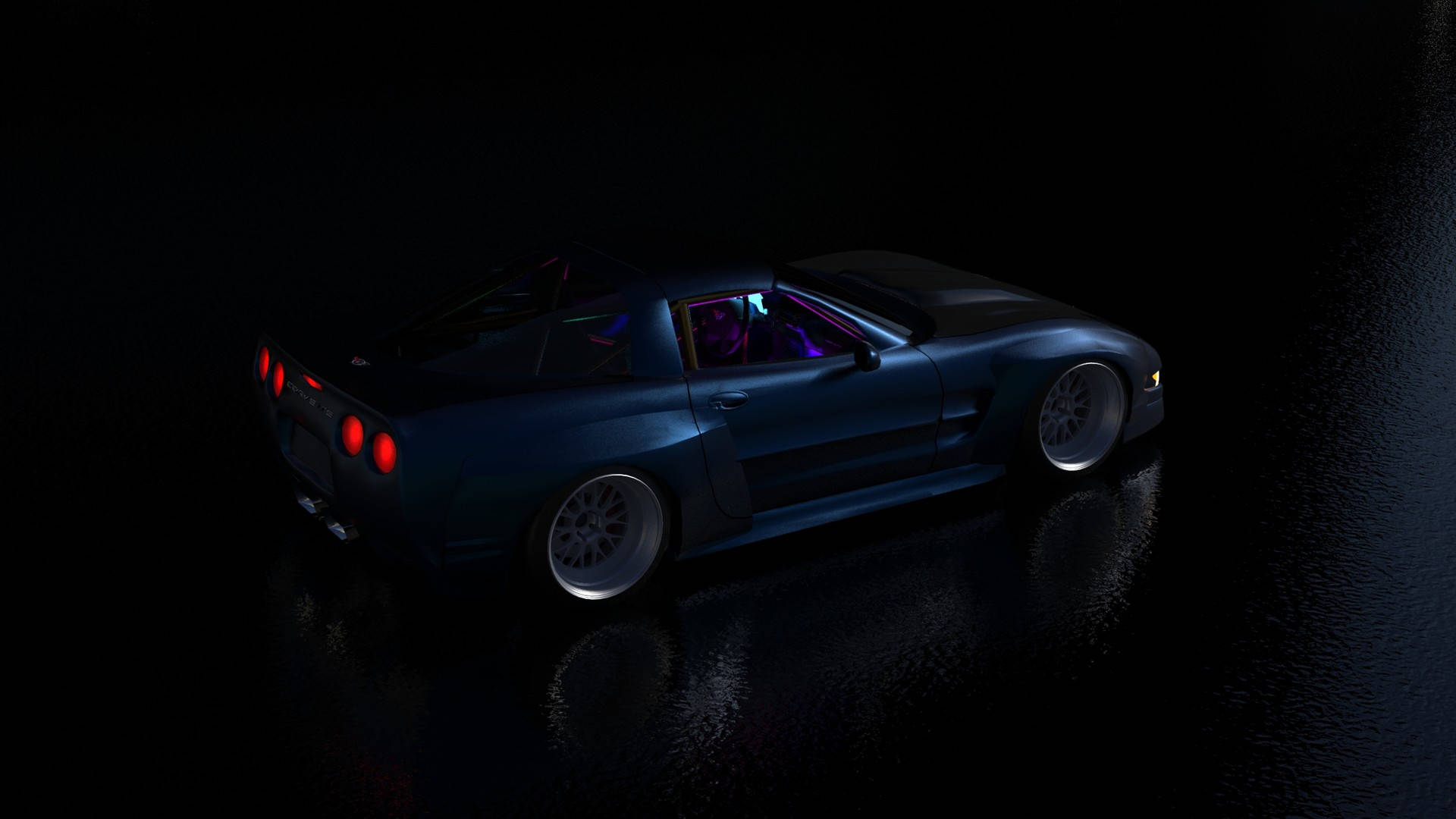 Matte Black C4 Corvette Background