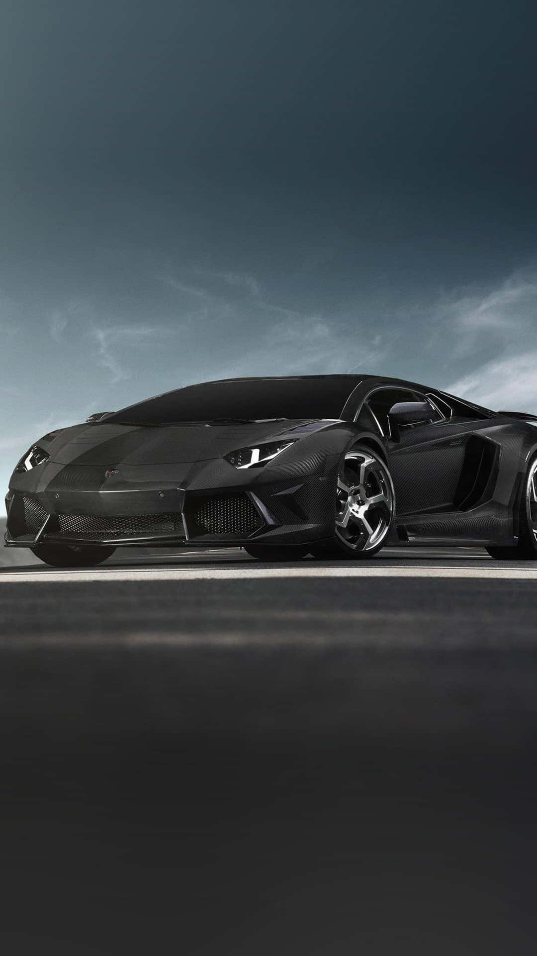 Matte Black Car Lamborghini Phone Background