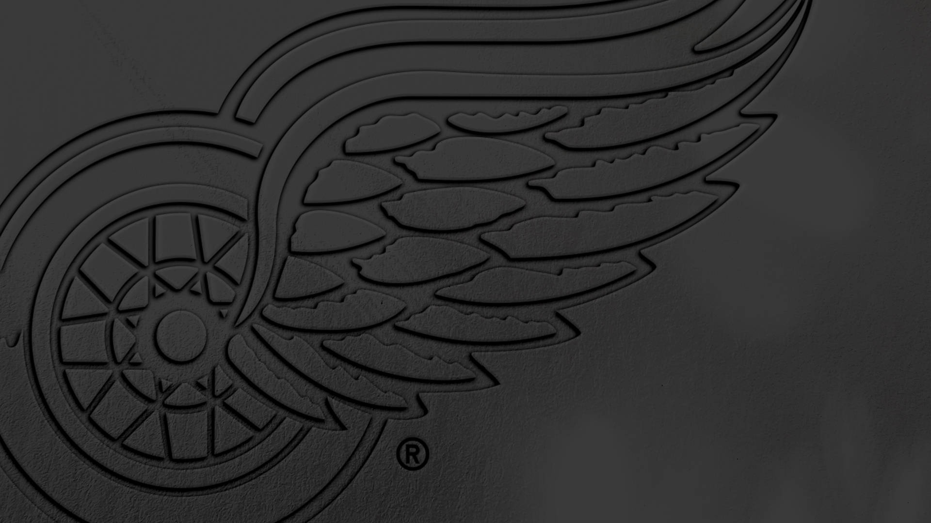 Matte Black Detroit Red Wings Logo