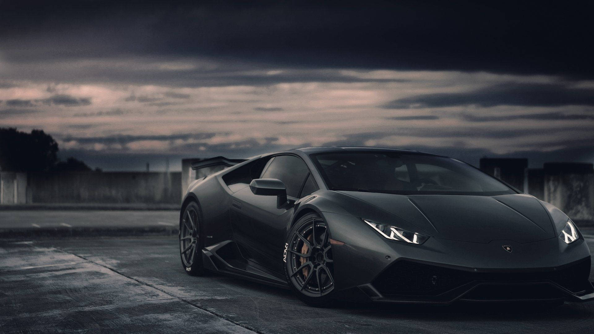 Matte Black Lamborghini Aventador Background