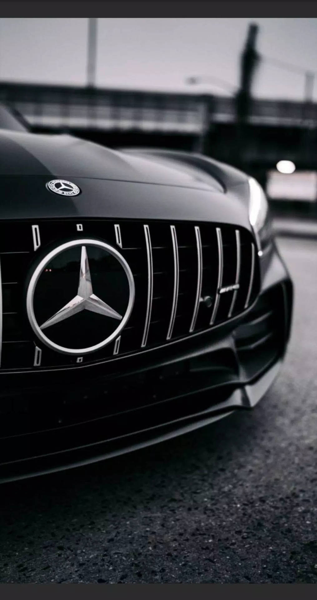 Matte Black Mercedes Benz Car Background