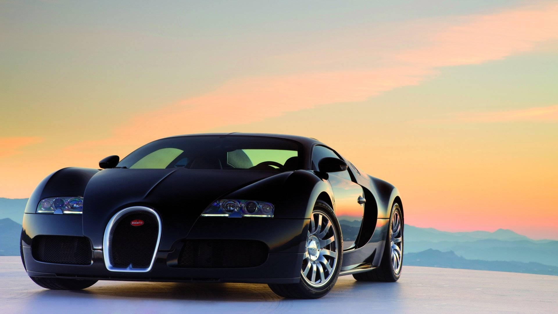 Matte Cool Bugatti Sunset Background