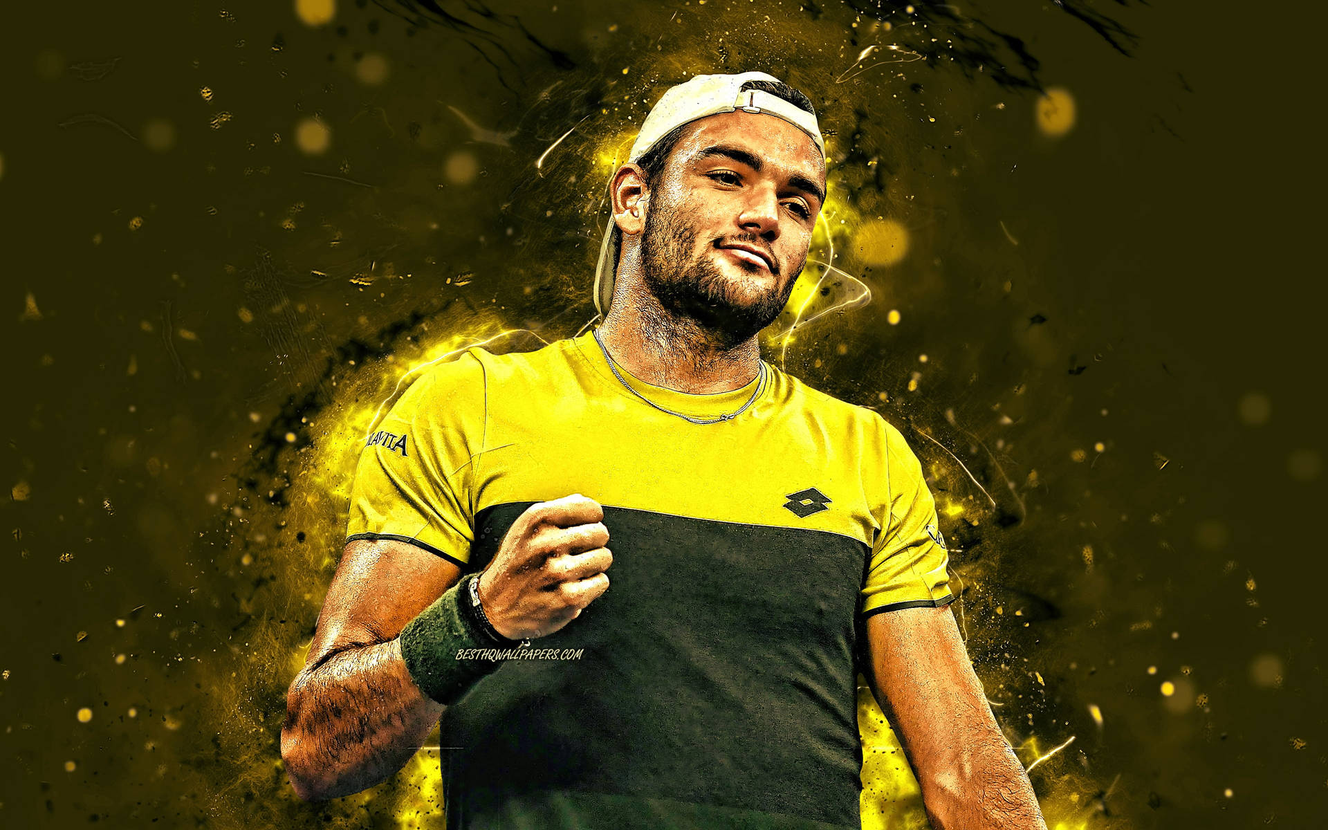 Matteo Berrettini Yellow Abstract Fan Edit Background