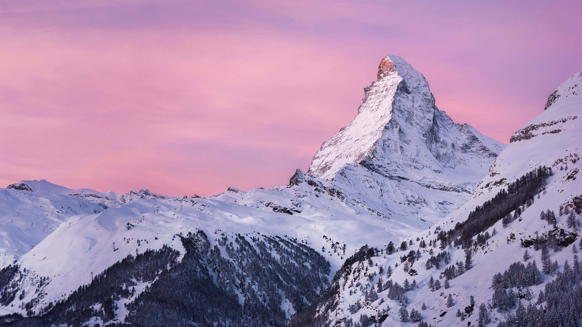 Matterhorn Pinkish Sky Background