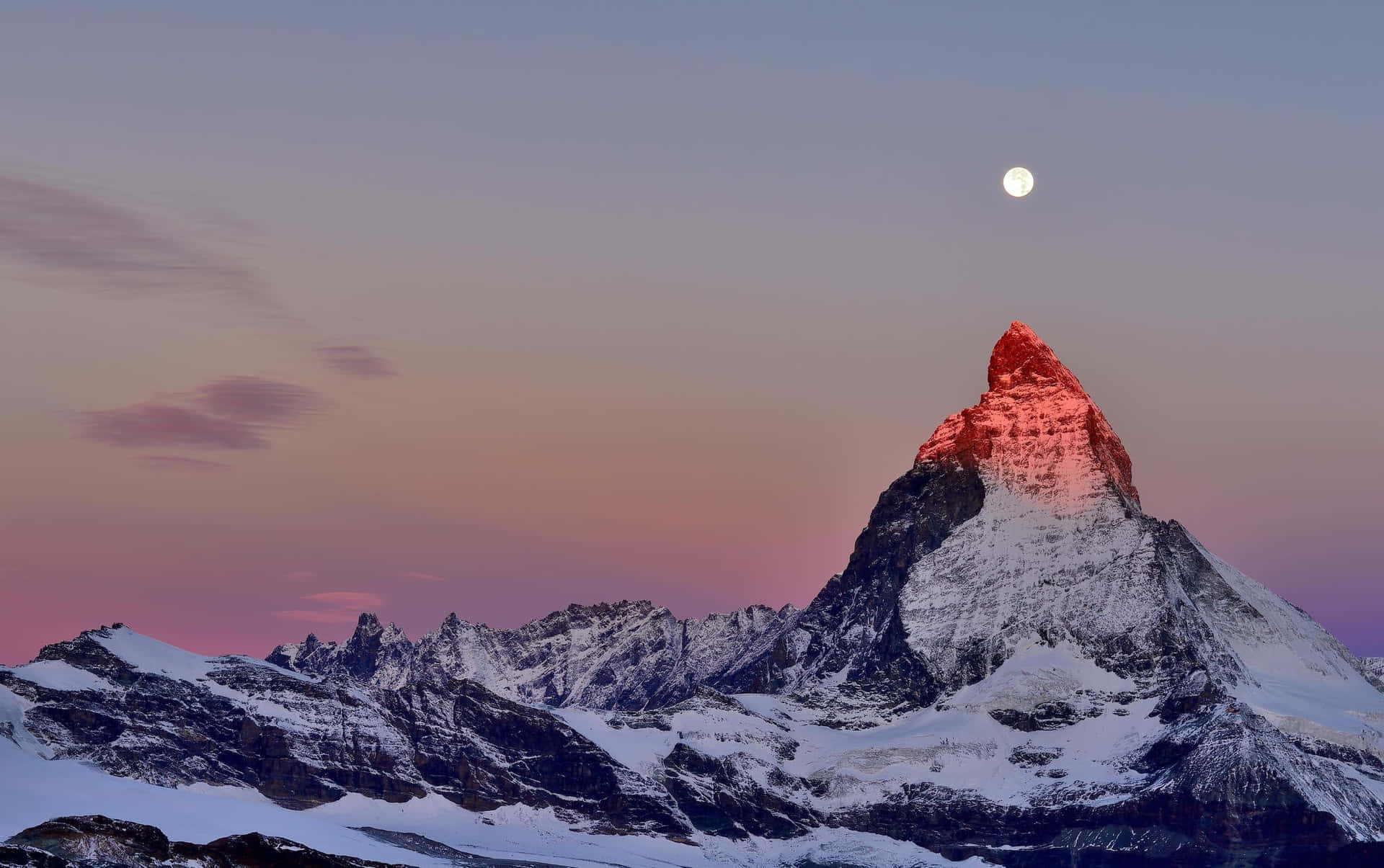 Matterhorn Pointing At The Moon Background