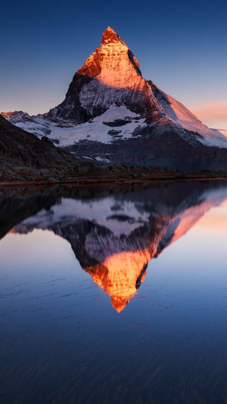 Matterhorn Reflection Top Iphone Background