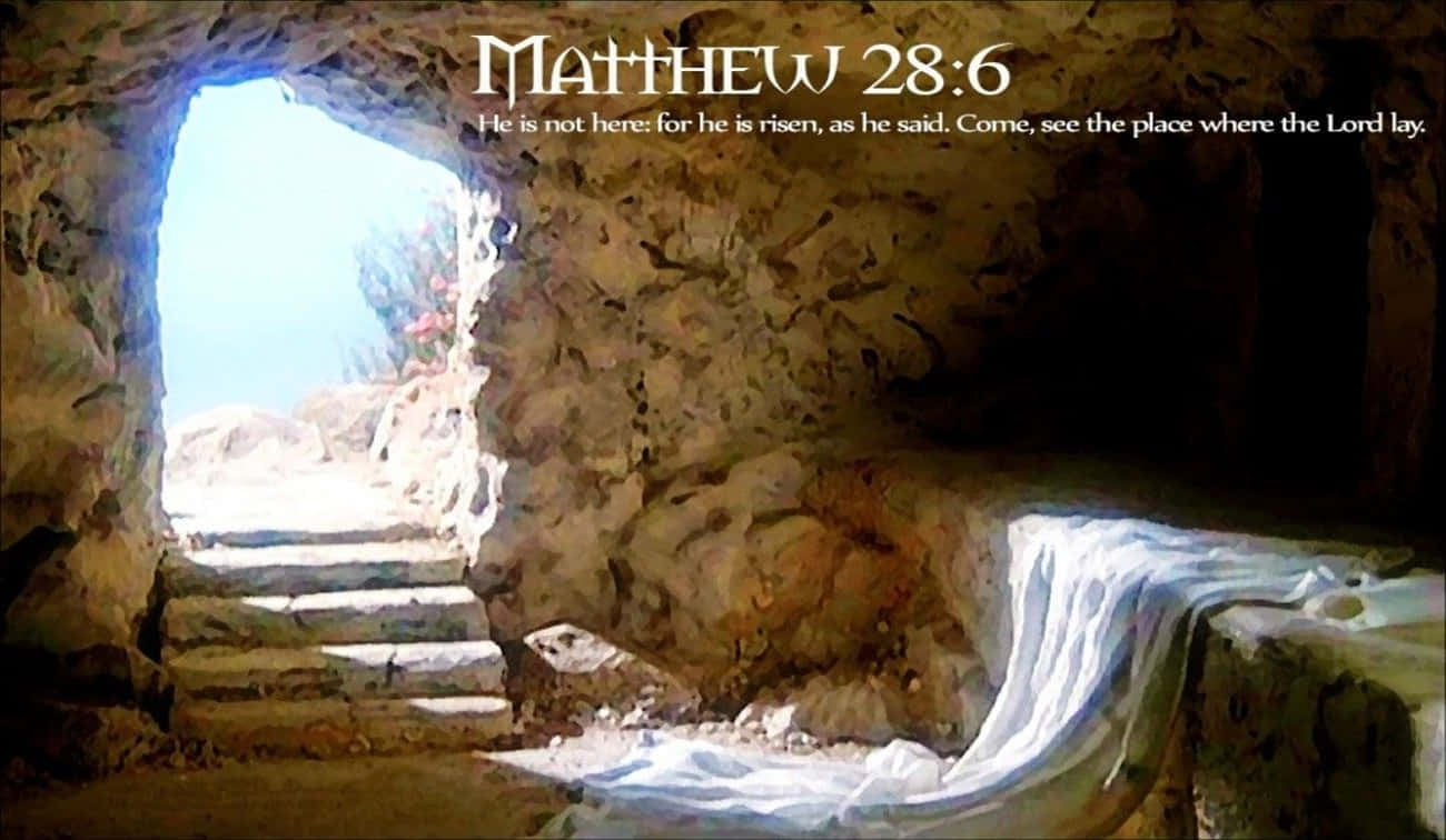 Matthew 26 - A Cave With A White Cloth Background
