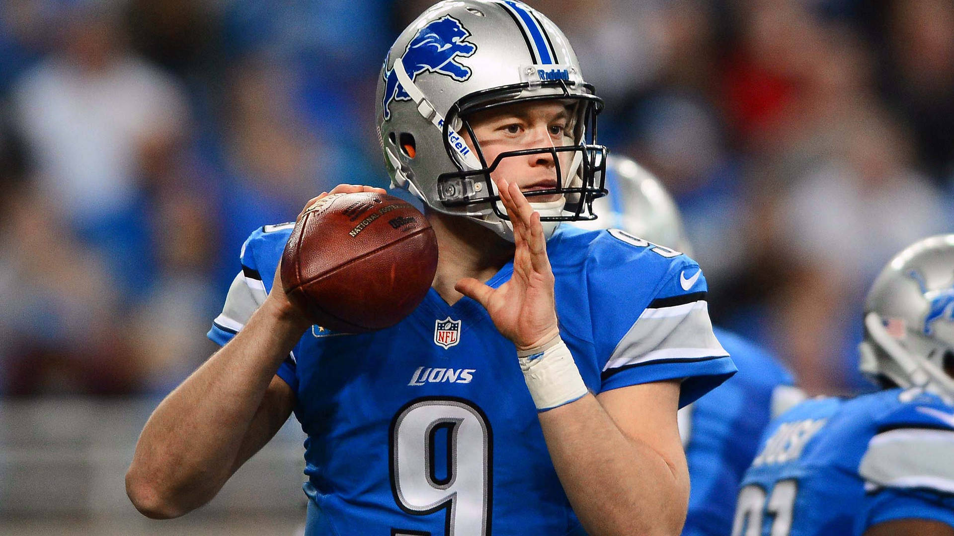 Matthew Stafford Detroit Lions Quarterback Live Sports Action Background