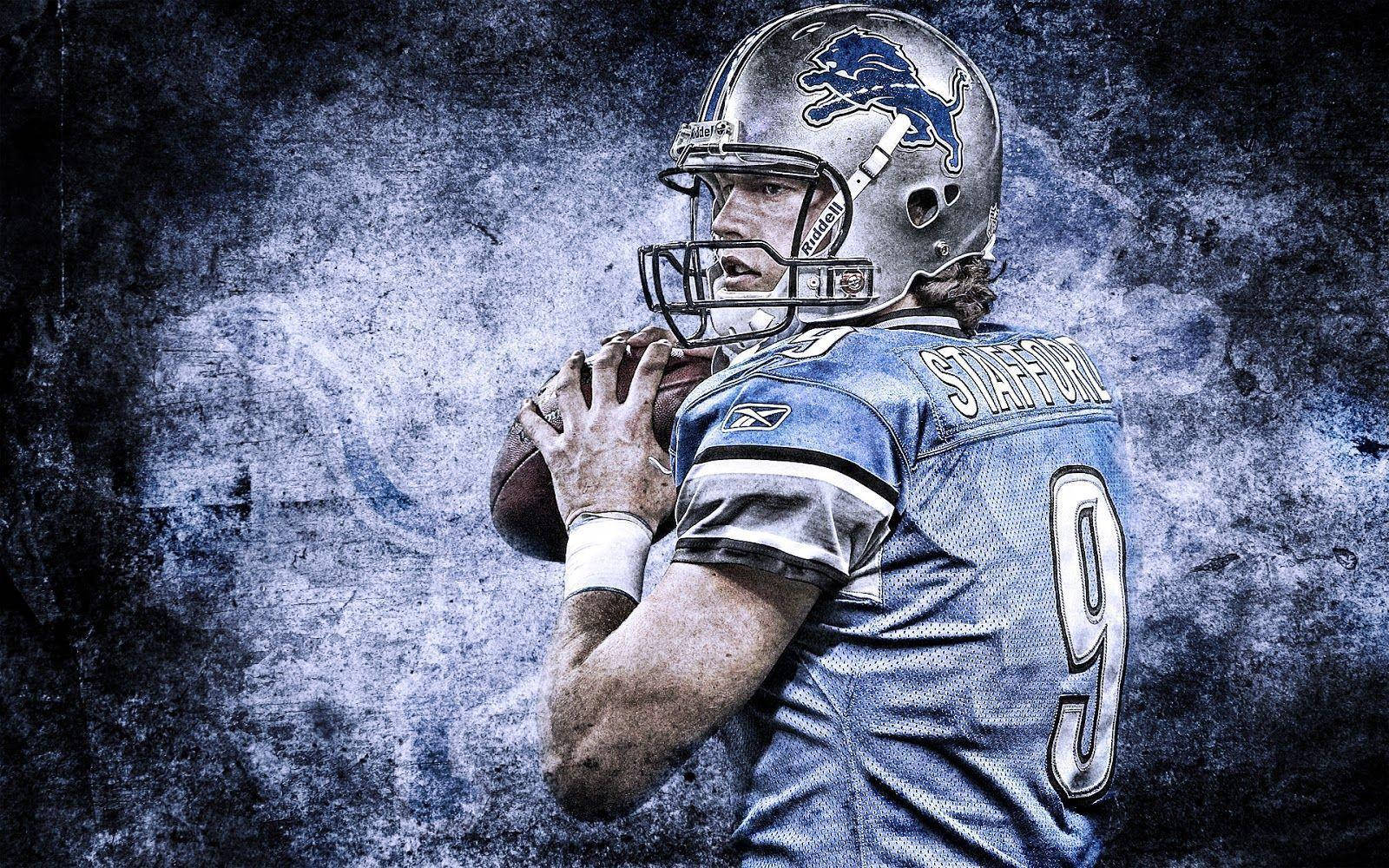 Matthew Stafford Lions Football Player Retro Background