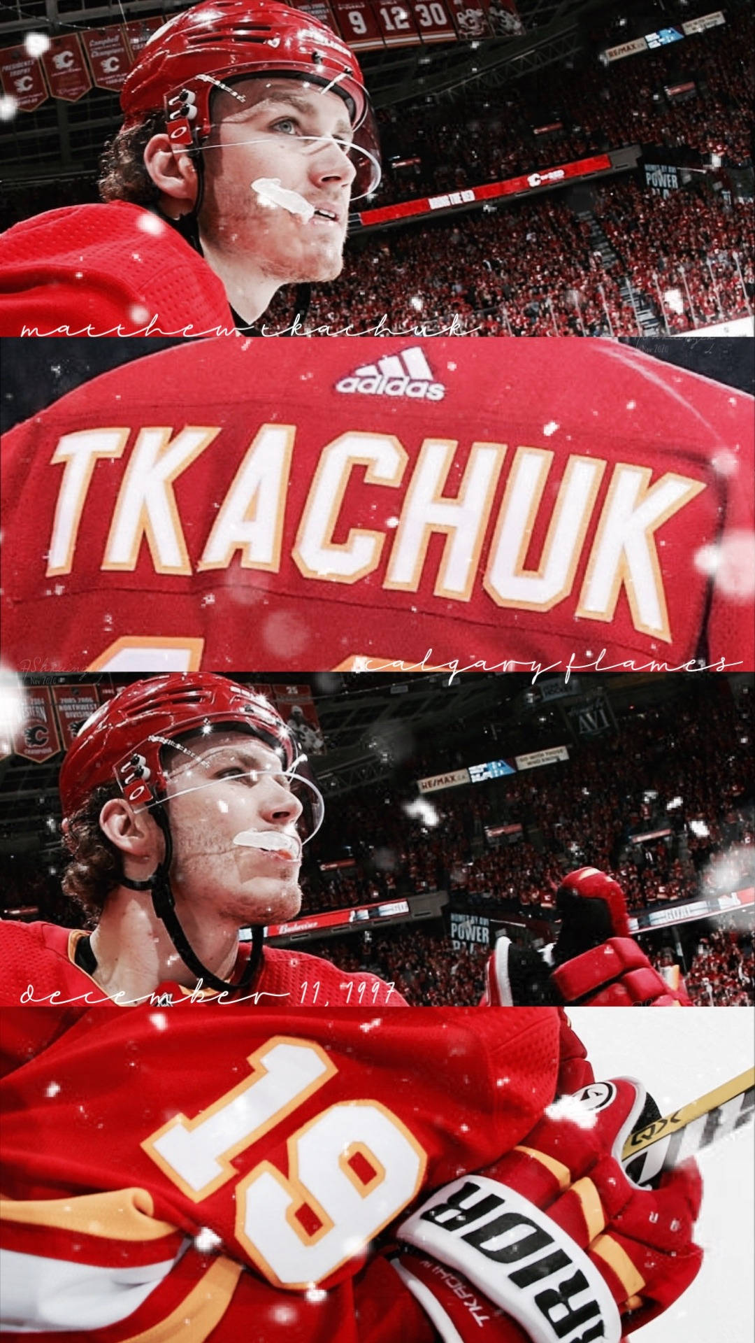 Matthew Tkachuk Calgary Flames Red Hockey Jersey 19 Background