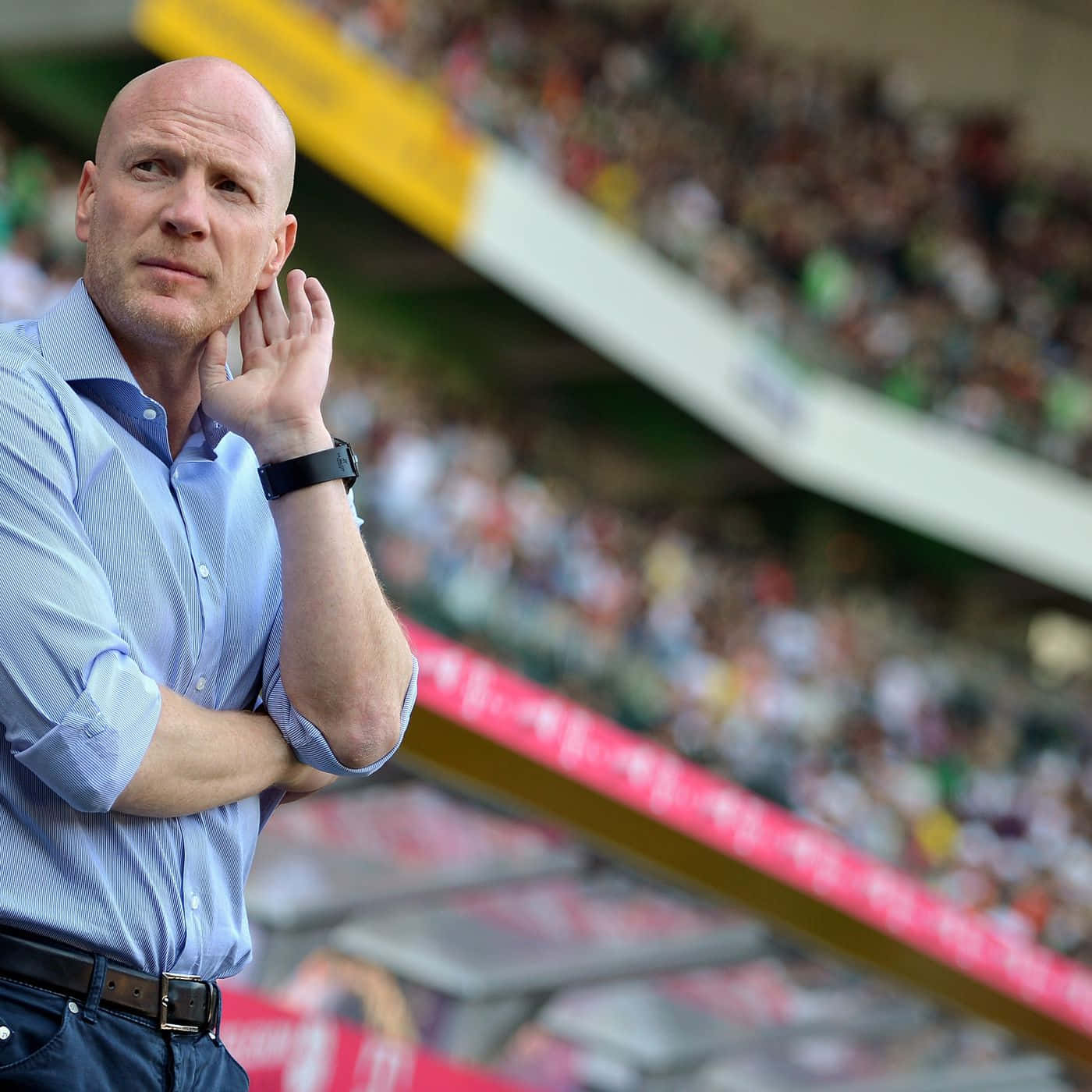 Matthias Sammer, A Renowned German Football Official, Watching The Game Intently From The Sidelines
