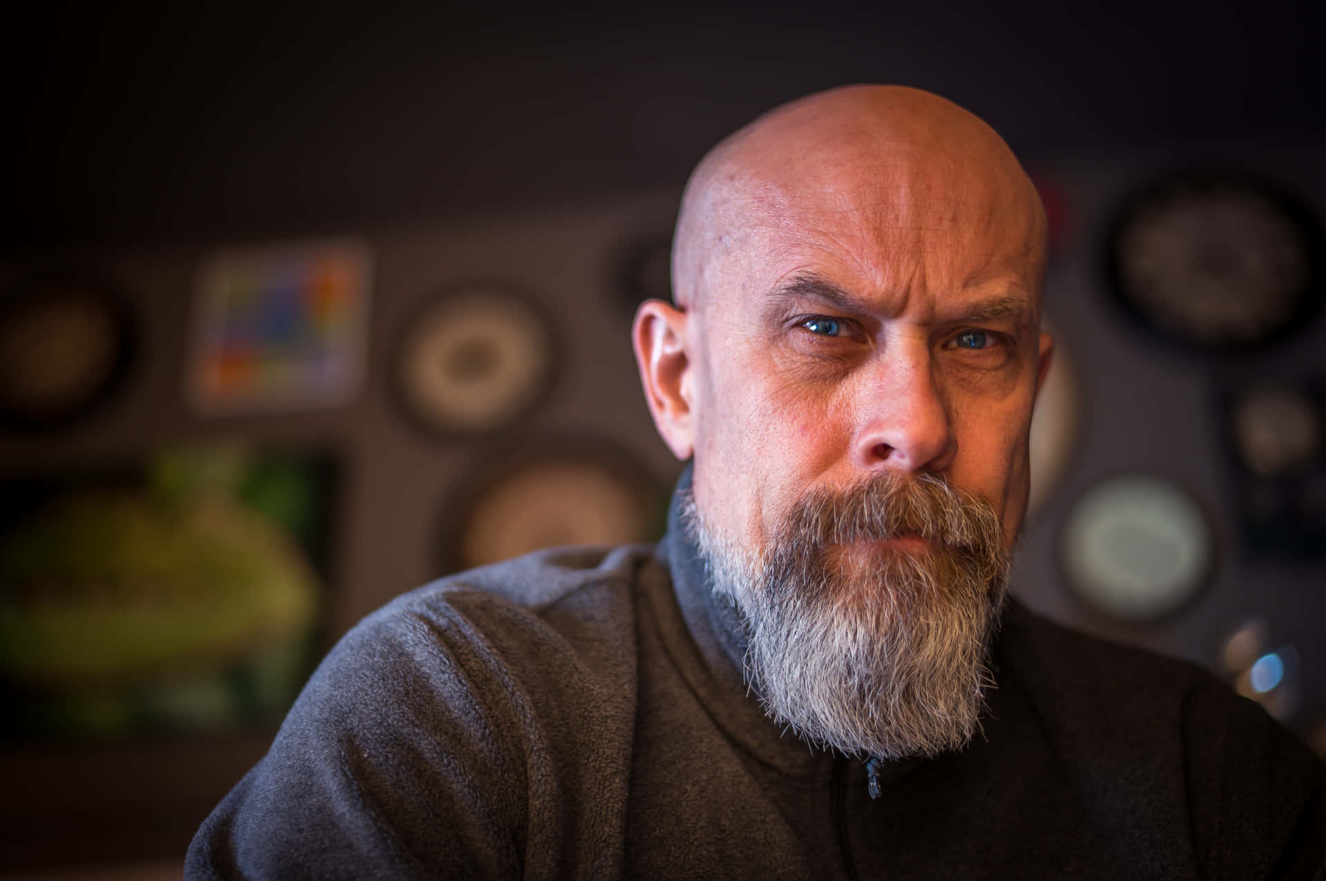 Mature Bald Man With Majestic White Beard