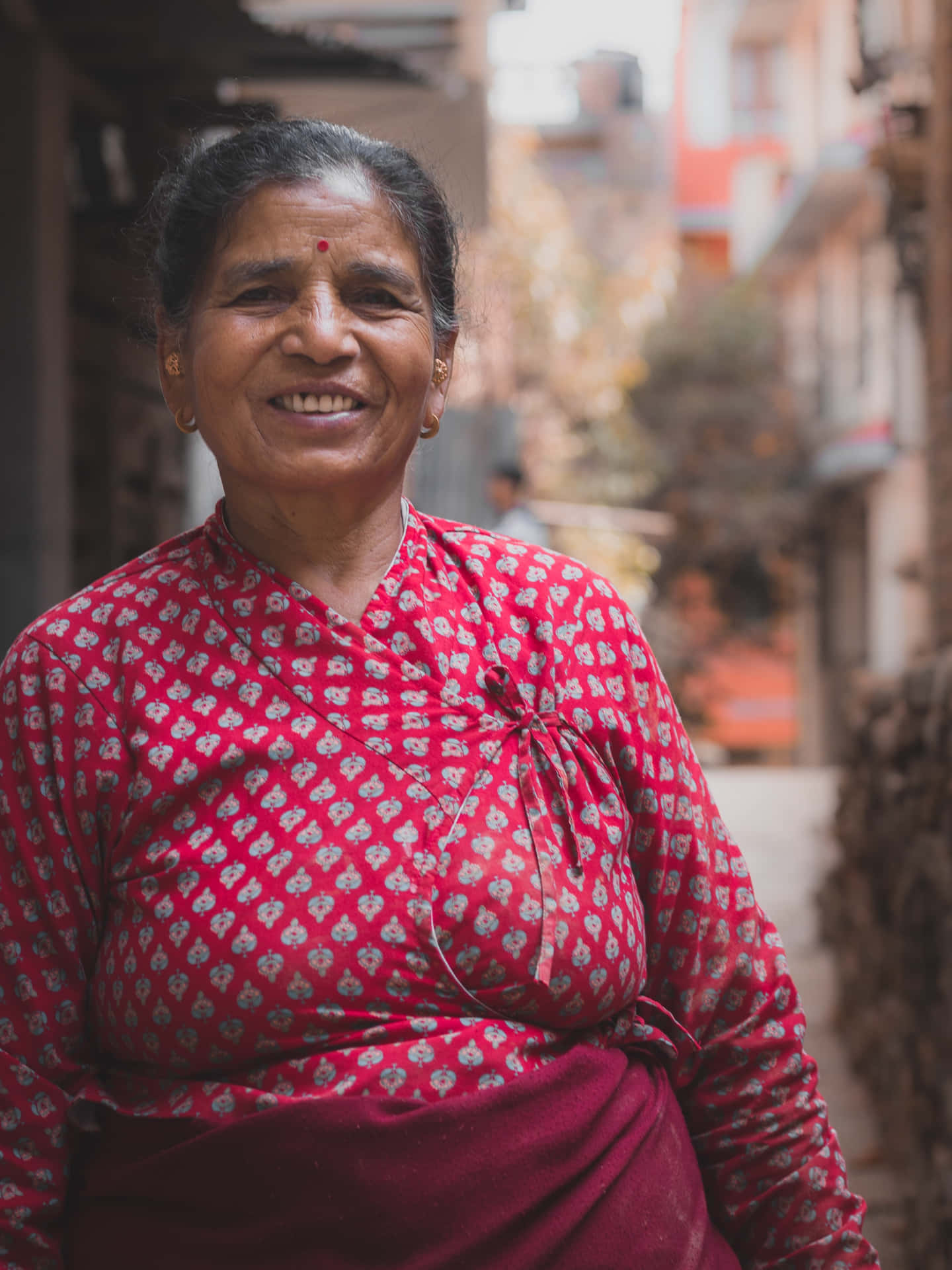 Mature Indian Woman With Bindi Background