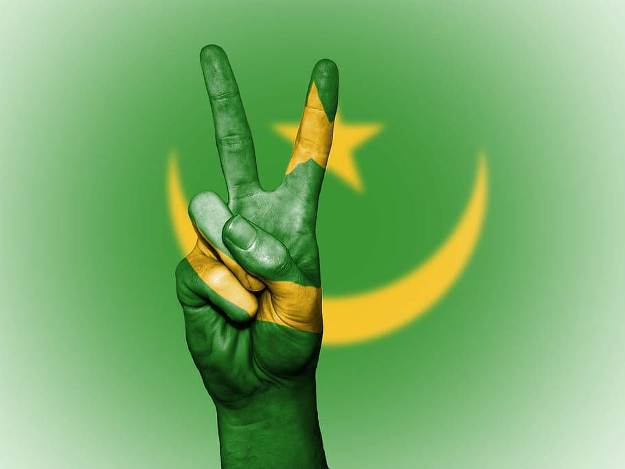 Mauritania Flag Peace Sign