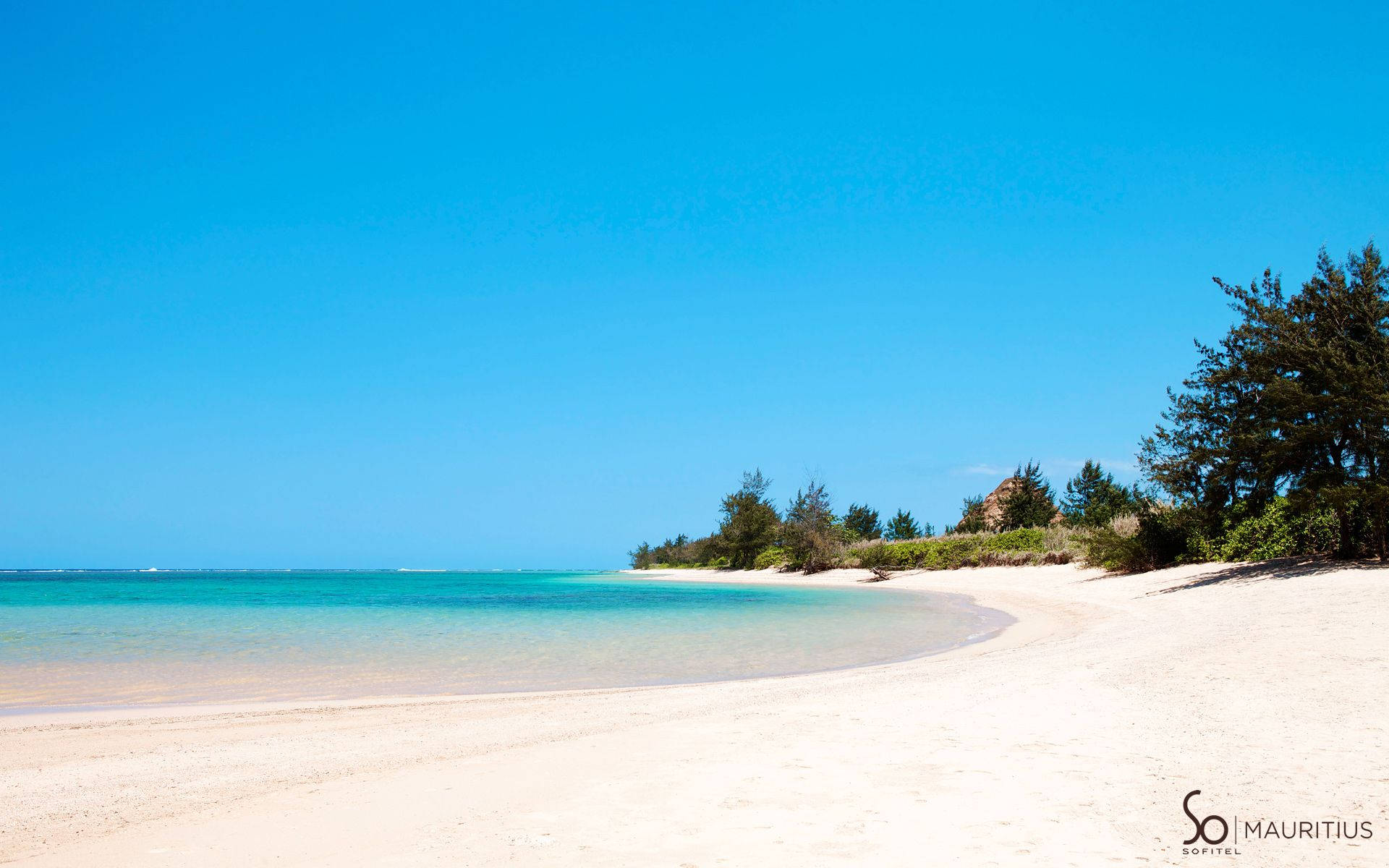 Mauritius White Sand Beach Background