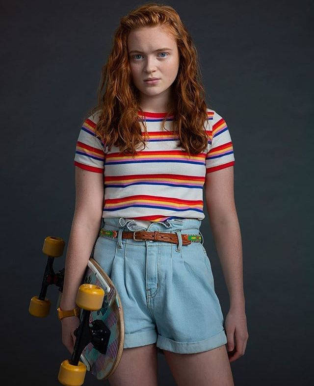 Max From Stranger Things Carrying Skateboard Background