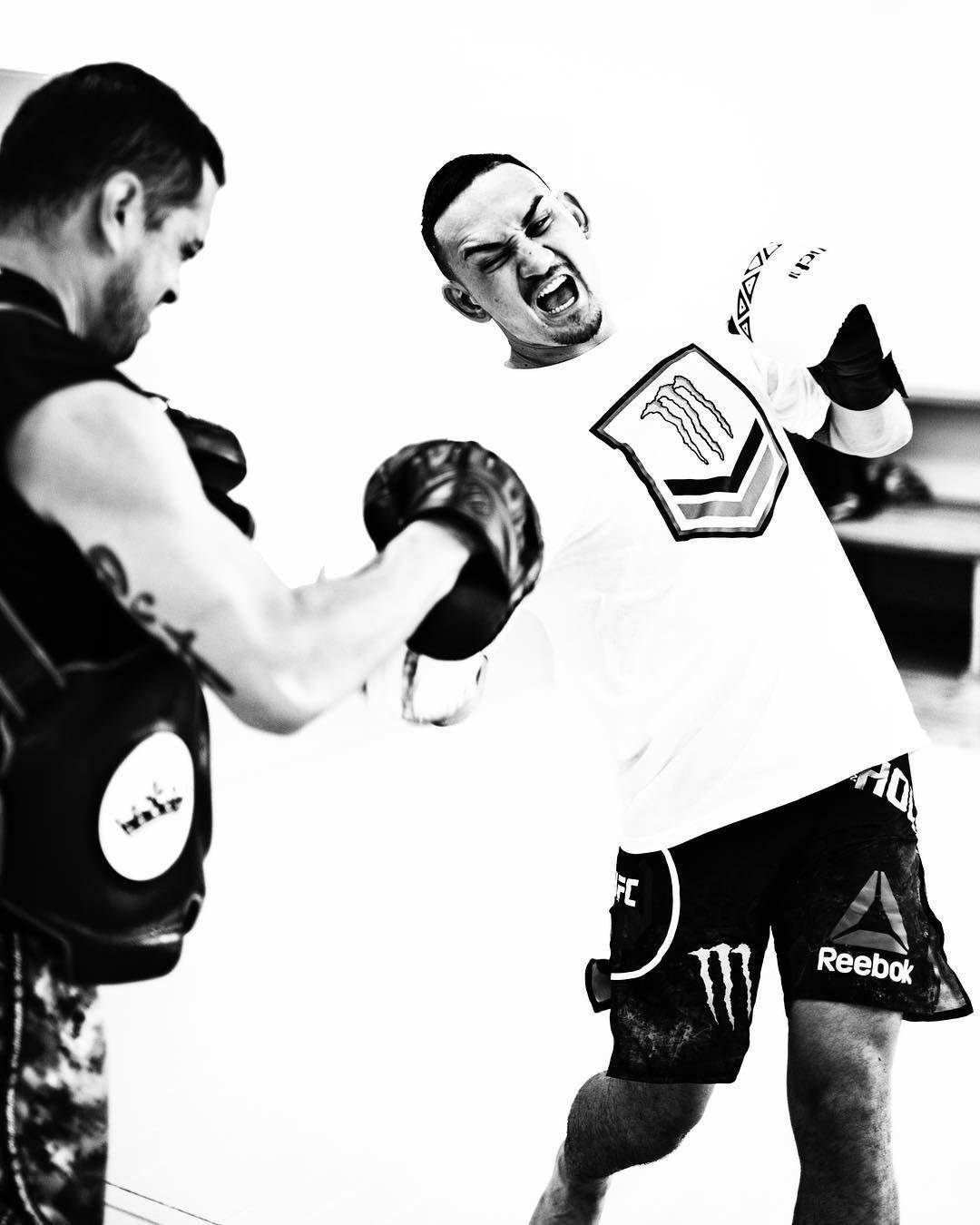 Max Holloway Black White Training