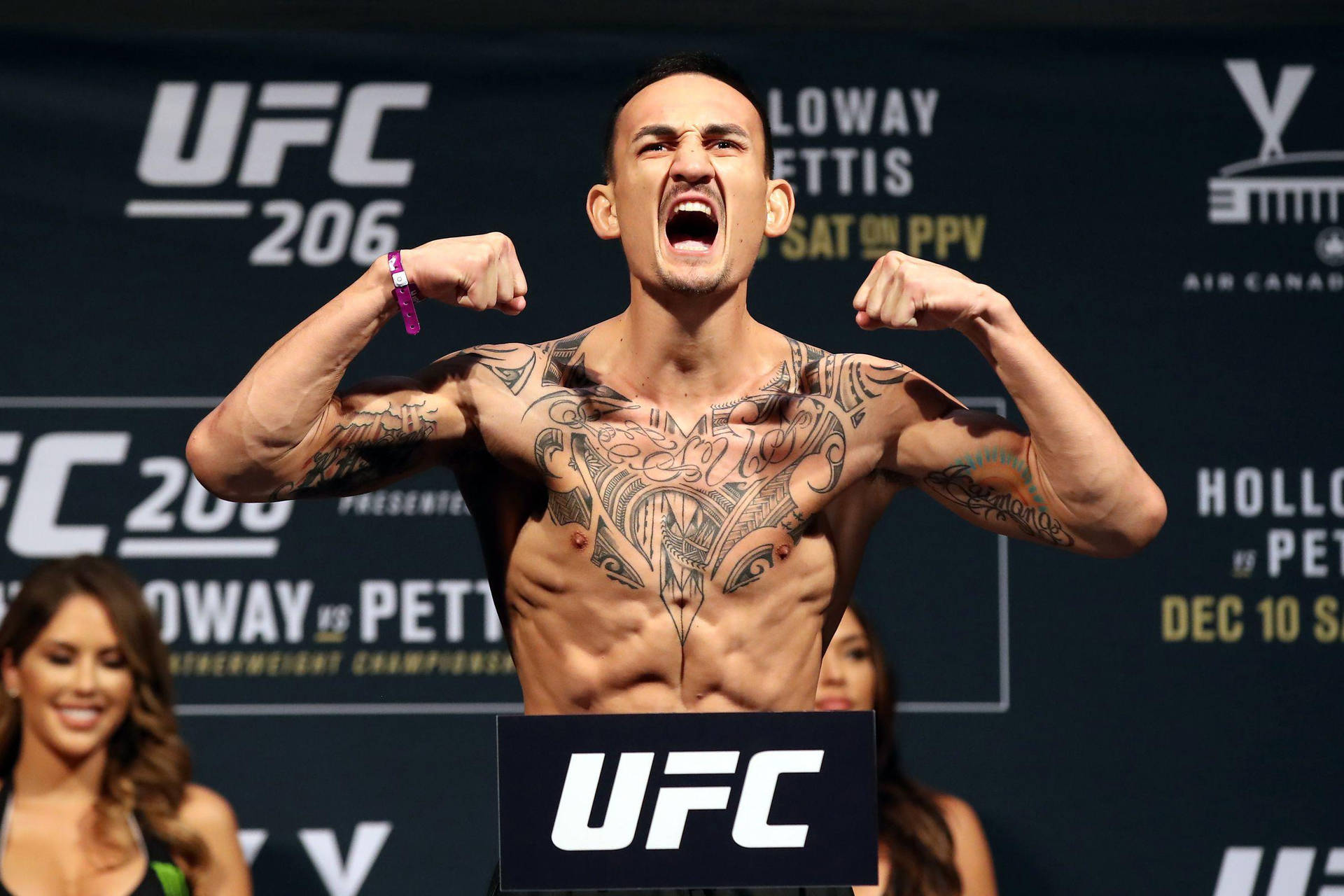 Max Holloway Screaming During Weigh In