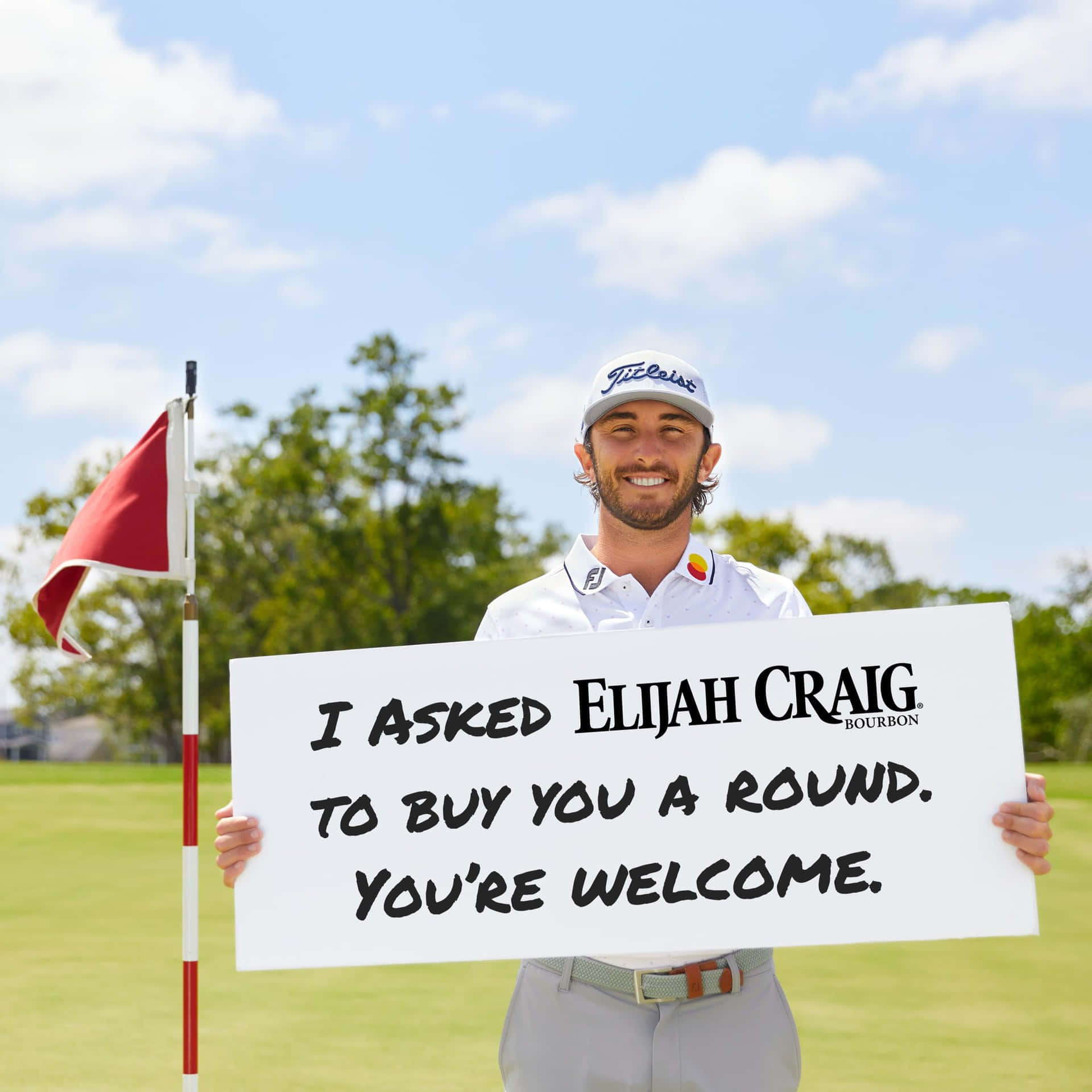 Max Homa Holding Promotional Signage Background