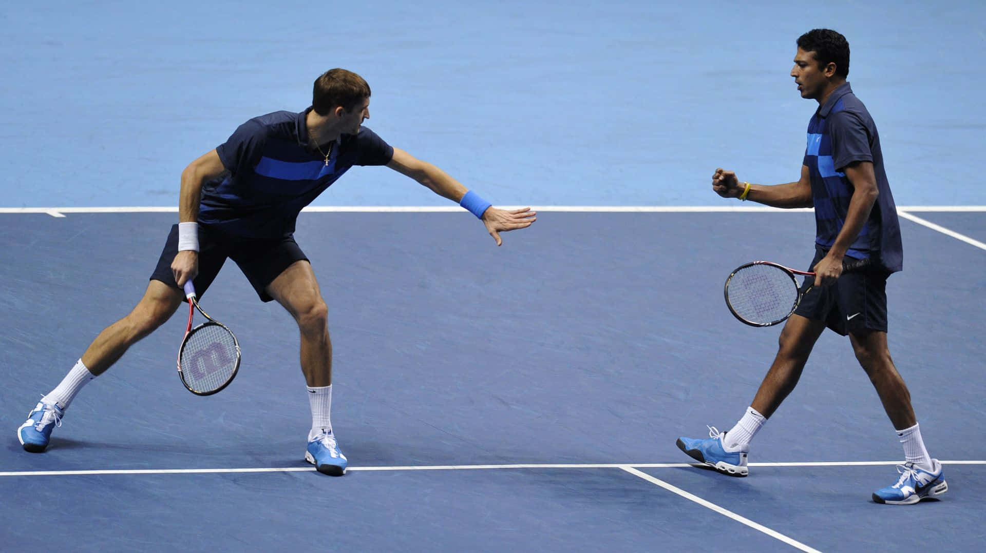 Max Mirnyi In Action During A Doubles Match