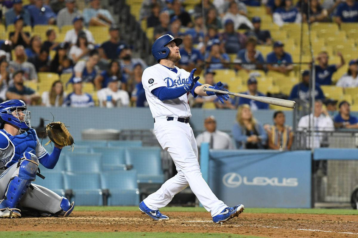 Max Muncy Letting Go Baseball Bat