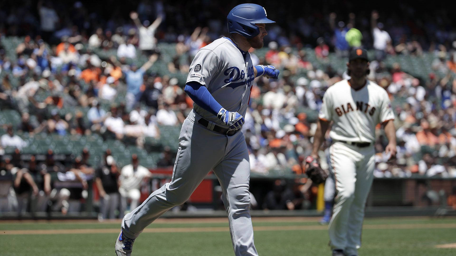 Max Muncy On Field Background