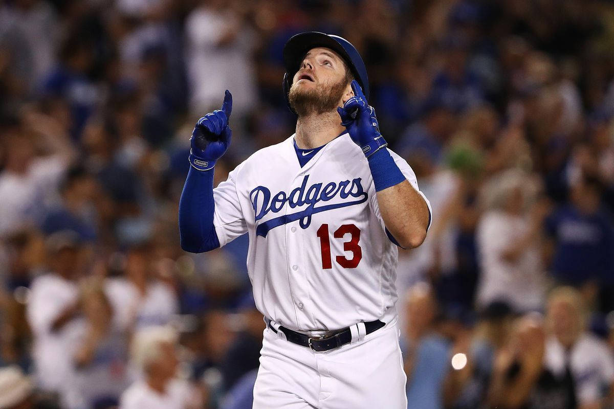 Max Muncy Pointing Upwards Background