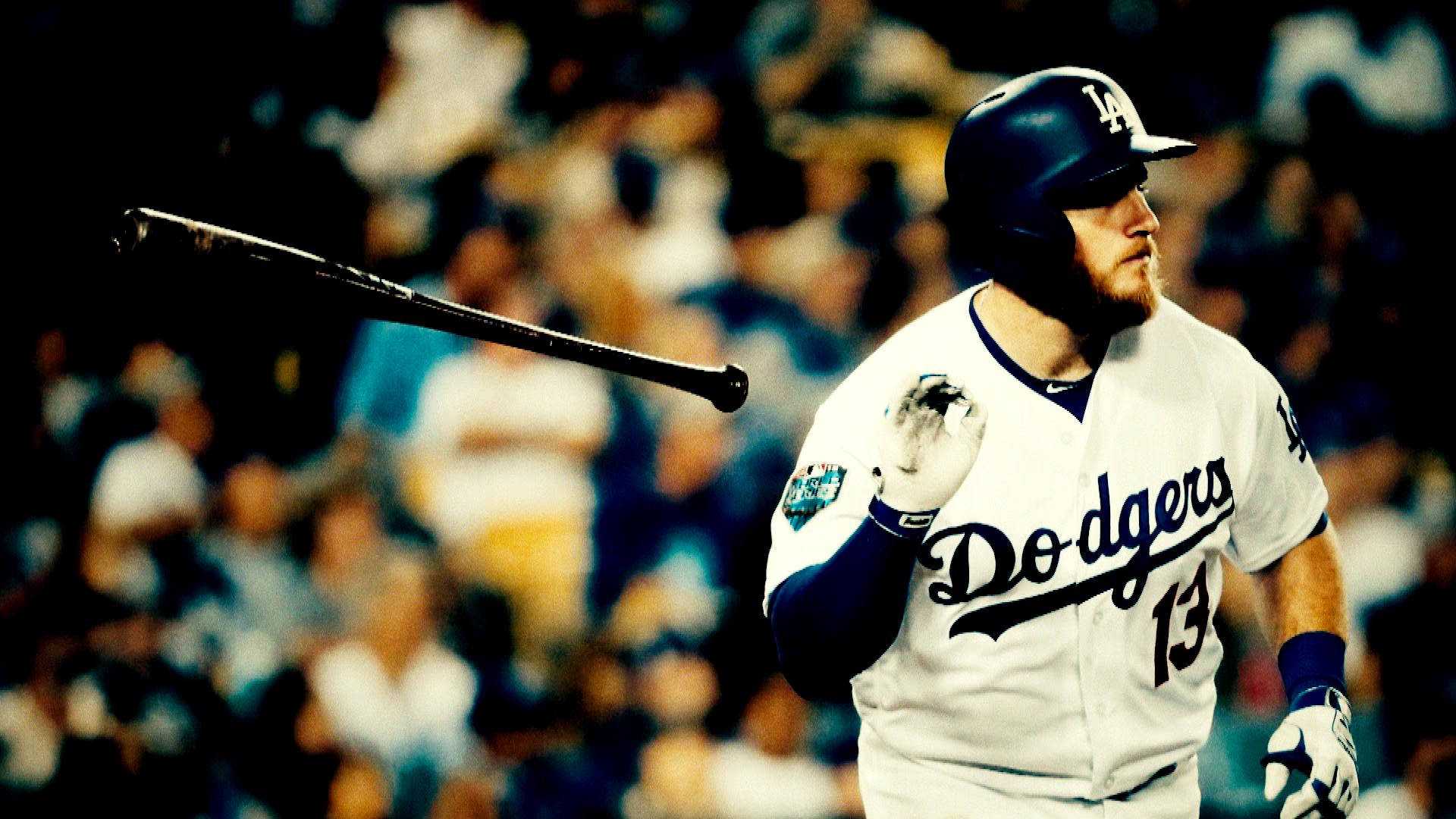 Max Muncy Throwing Baseball Bat Background