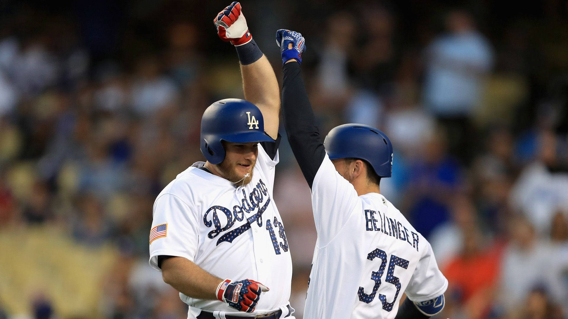 Max Muncy With Teammate