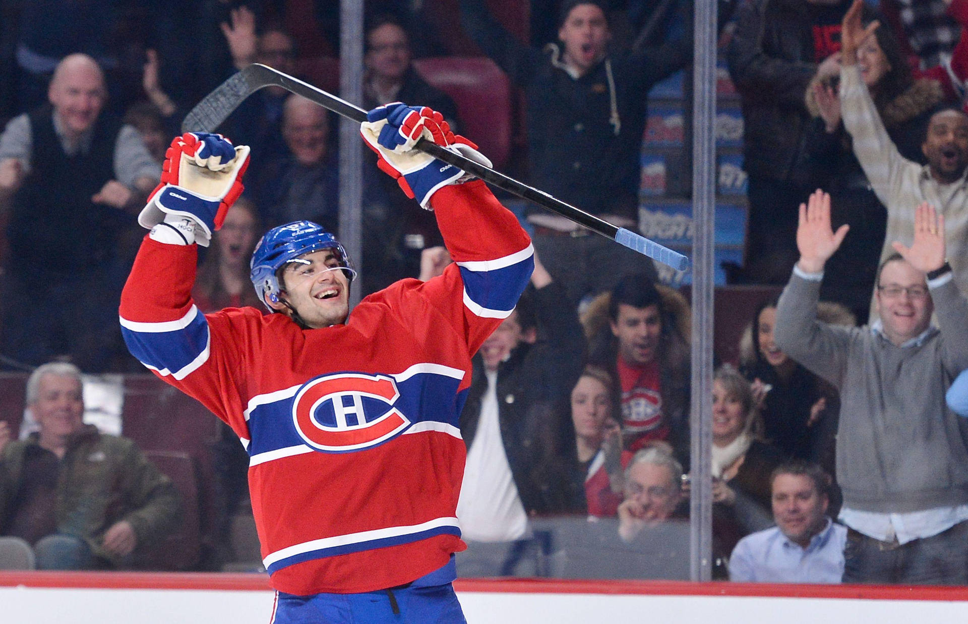 Max Pacioretty Celebrating With Crowd Background