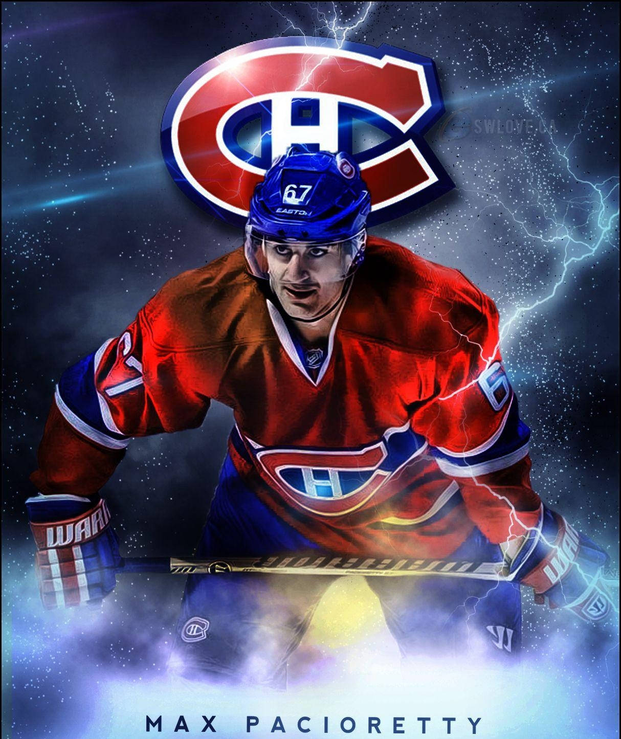 Max Pacioretty In Action With Lightning Effects Background