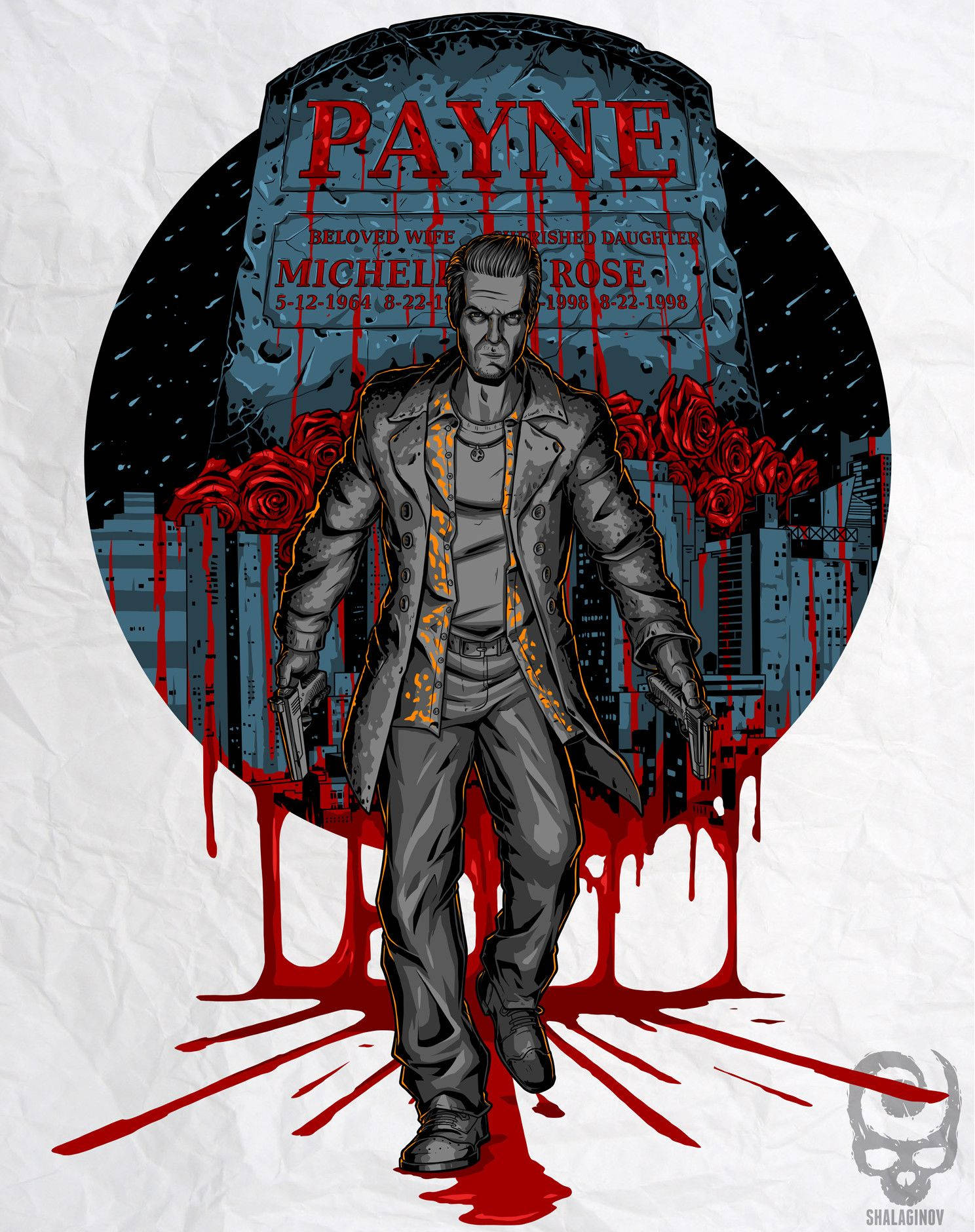 Max Payne In Intense Combat Scene Background