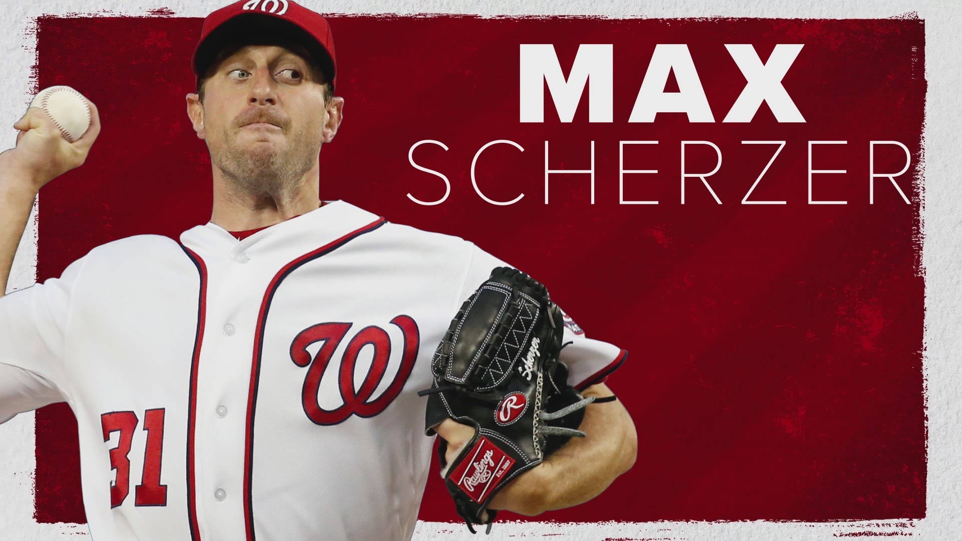 Max Scherzer Red Digital Art Background