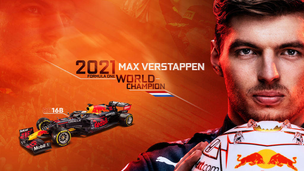 Max Verstappen 2021 F1 World Champion Background