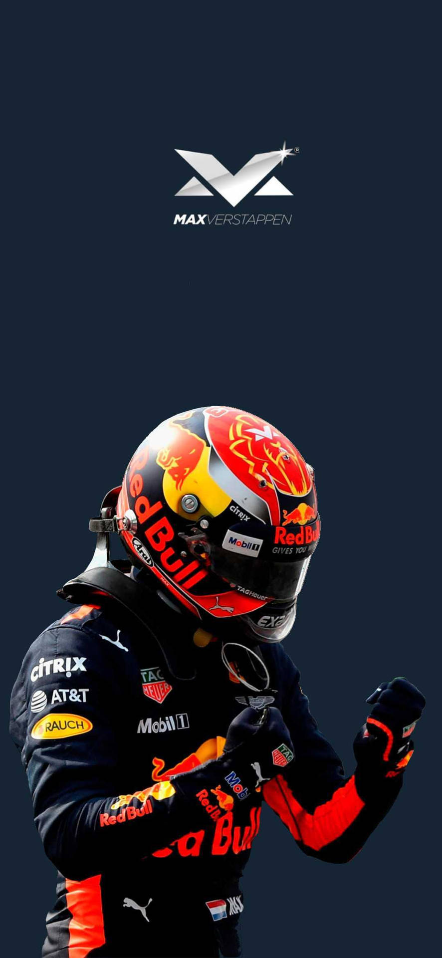 Max Verstappen In His Red Bull Racing Suit Background